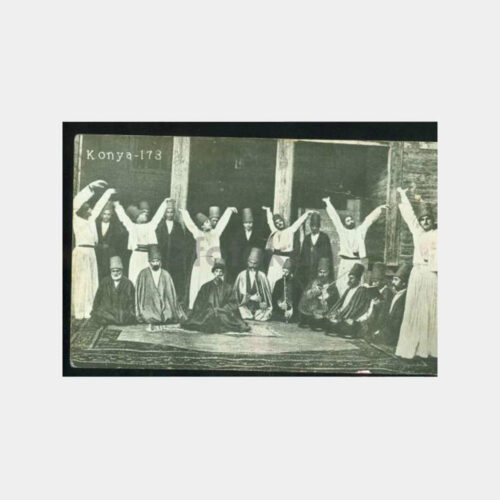 1940 Konya Mevlevileri Konulu Damgalı Kartpostal