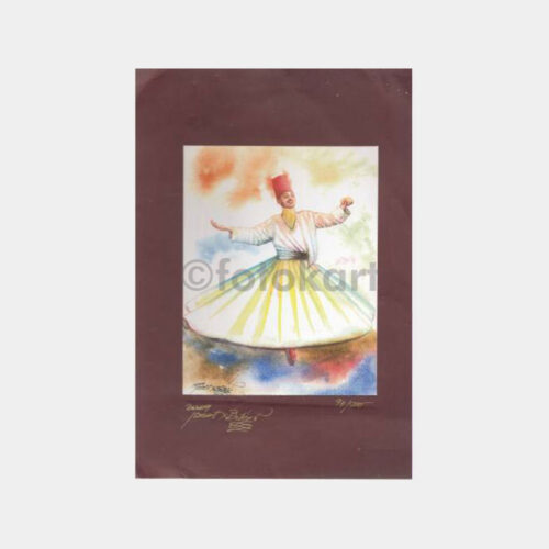 Konya Mevlana Semazen İmzalı Baskı Resim