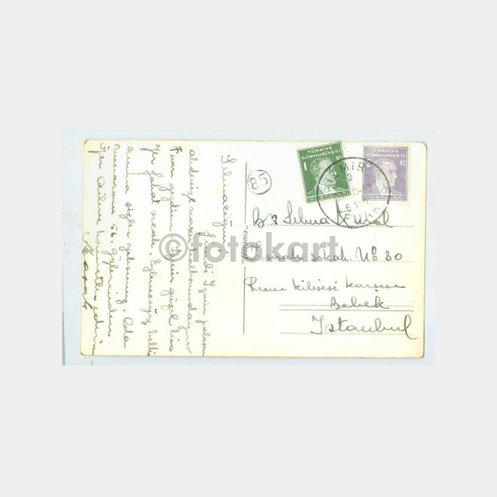 1940 İzmir Fuarı Damgalı Atatürk Anıtı Kartpostal - Görsel 2