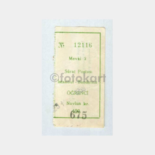 1940 İstanbul-Bandırma Sürat Posta Vapur Bileti