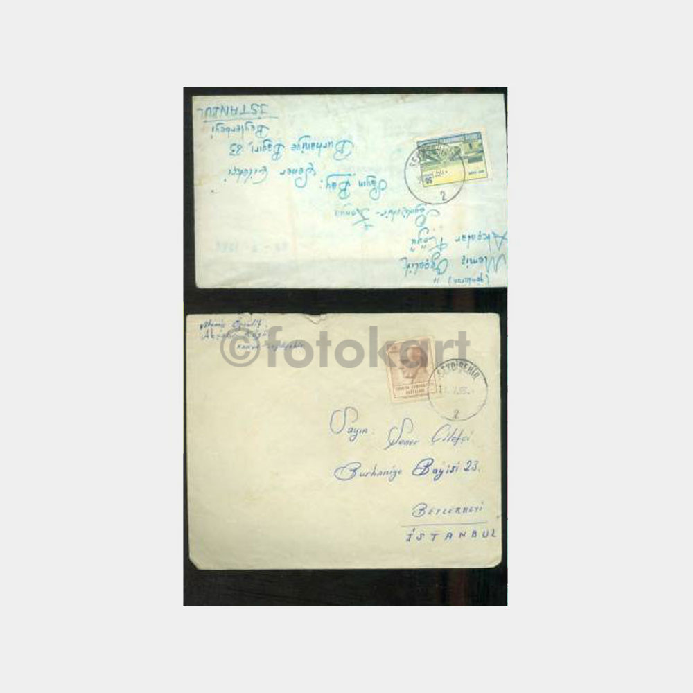 1964 Seydişehir Posta Damgalı 2 Adet Zarf