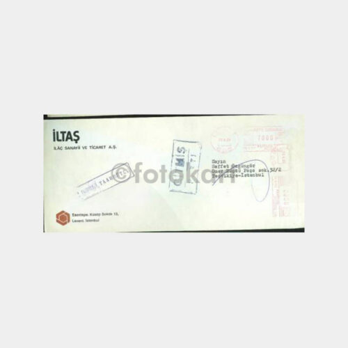 1984 İlaç Eczacılık Konulu Posta İade Zarf