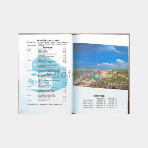 1991 TCDD Adım Adım Anadolu - Tren Turu Tarifesi