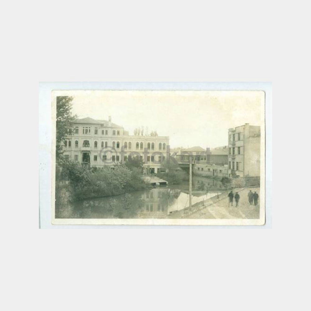 1940 Anadolu Şehir Tarih Bina Görünüş Kartpostal