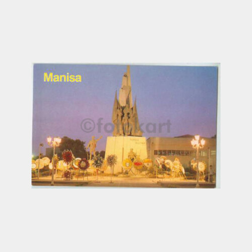 1975 Manisa Ata Heykeli Gece Görünüş Kartpostal