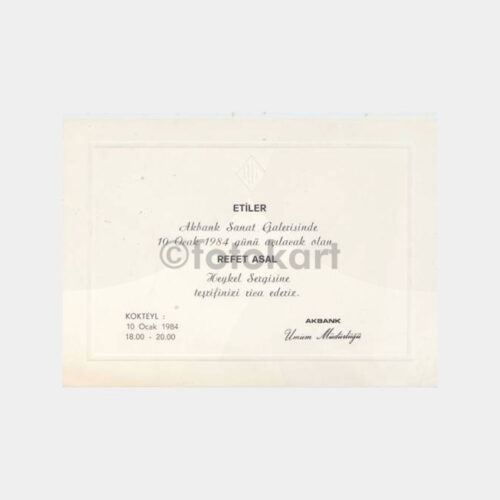 1984 Refet Asal Heykel Sergisi Davetiyesi