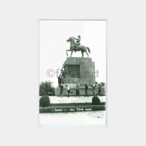 1935 İzmir Atatürk Anıtı Folklor Konulu Kartpostal