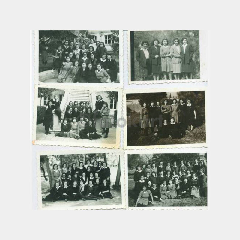 1946-47 İzmir Kız Lisesi 16 Adet Albüm Fotoğrafı - Görsel 2