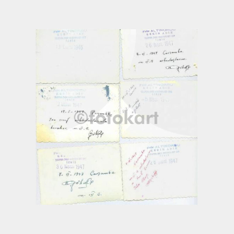 1946-47 İzmir Kız Lisesi 16 Adet Albüm Fotoğrafı - Görsel 4