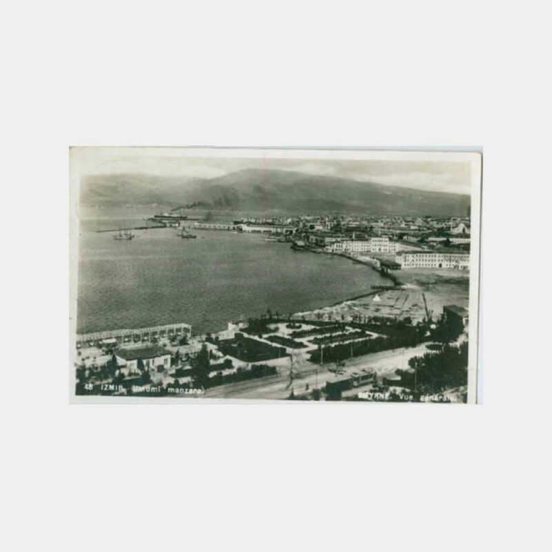 1934 İzmir Genel Manzara Görünüş Damgalı Fotokart