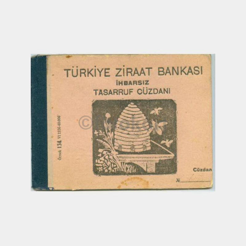 1938 Ziraat Bankası İzmir Şb Tasarruf Cüzdanı