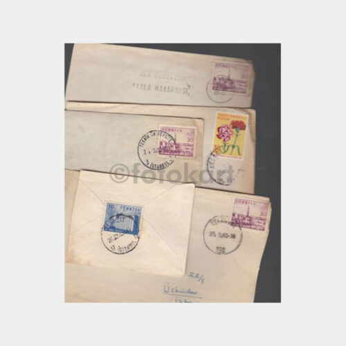 1960 Türk Posta Damgalı 15 Adet Zarf