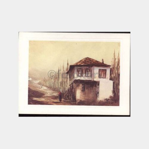 Tarihi Köy Evleri Görünüş Tablo Tebrik Kartı