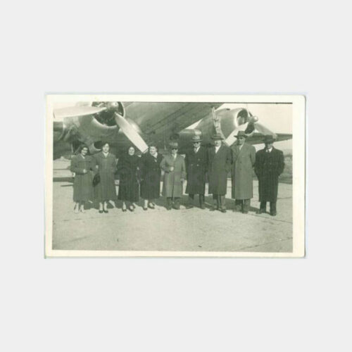 1940 Havaalanı Uçak Önünde Grup Fotoğraf