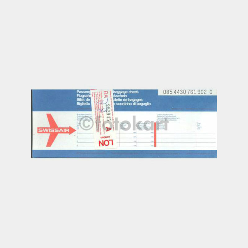 1978 Swissair Havayolu Uçak Bileti