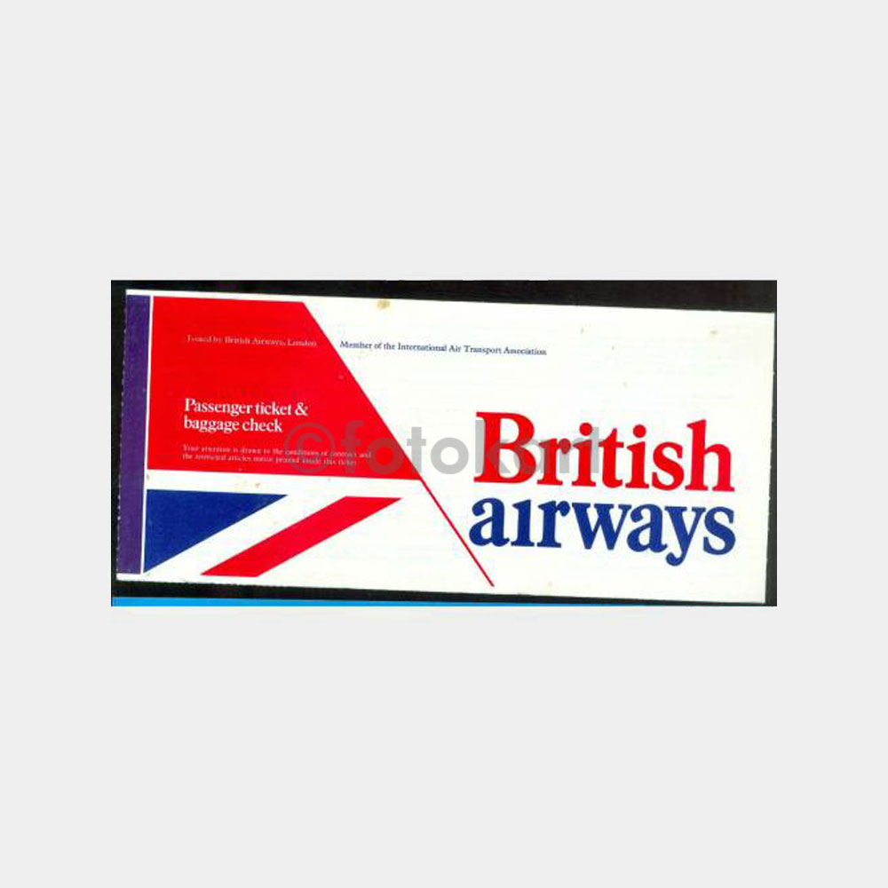 1978 British Airways Havayolu Uçak Bileti
