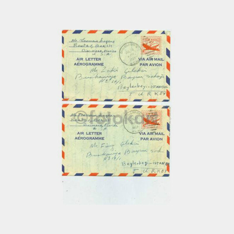 1957 ABD -Aerogramme- 2 Adet Uçak Mektubu