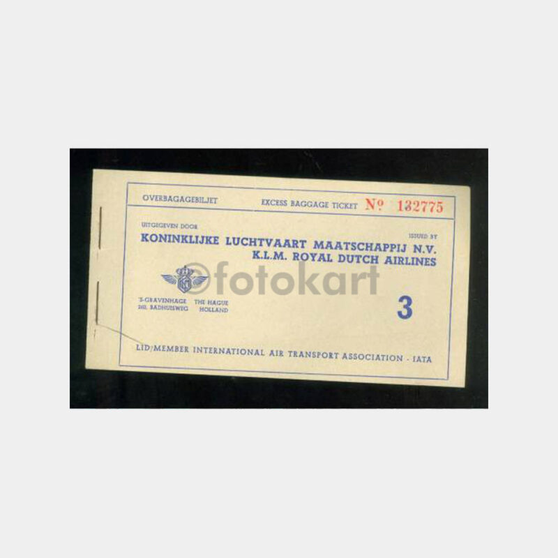1960 Royal Dutch Airlines Uçak Bileti