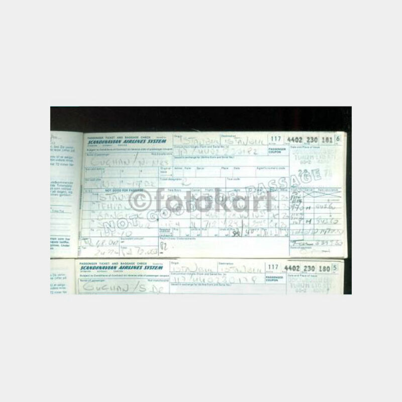 1978 Scandinavian Hava Yolları Uçak Bileti - Görsel 2