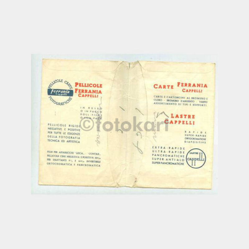 1935 Cappelli-Ferrania Fotoğraf Saklama Zarfı - Görsel 2