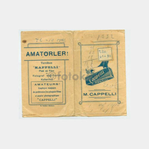 1939 M. Cappelli - Fotoğraf Saklama Zarfı