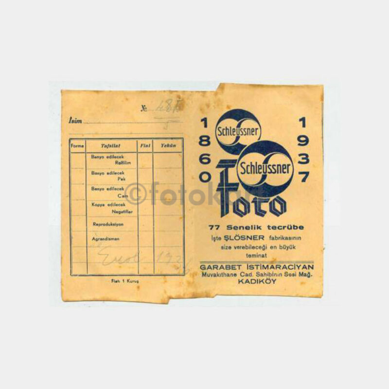 1937 Scheussner - Foto Saklama Zarfı
