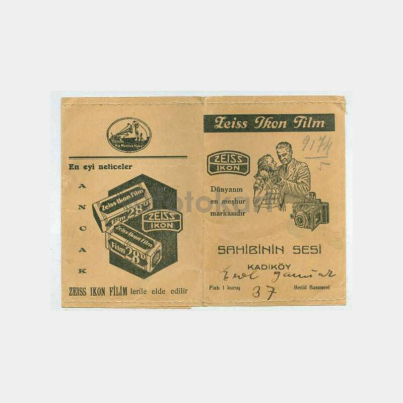 1938 S.Sesi Zeiss İkon Film - Foto Saklama Zarfı