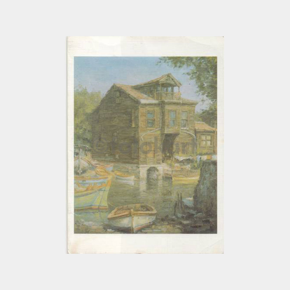 Ressam Hüseyin Cahit Derman - Göksu Konulu Tebrik Kartı