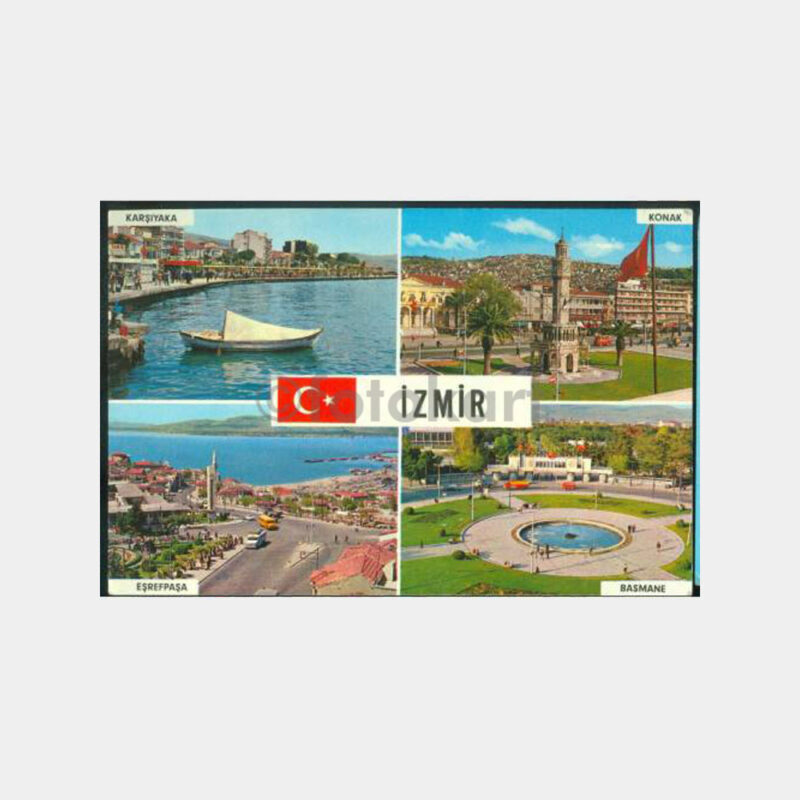 1970 İzmir 4 Değişik Görünüş Kartpostal
