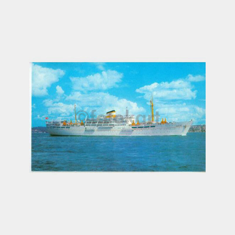 1970 İzmir Vapuru İstanbul Liman Görünüş Kartpostal