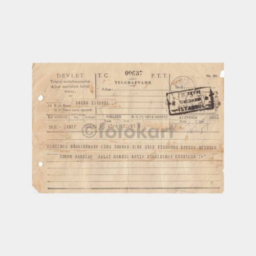 1933 İstanbul-İzmir Kablo Telegrafname