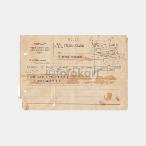 1933 İstanbul-İzmir Kablo Telegrafname