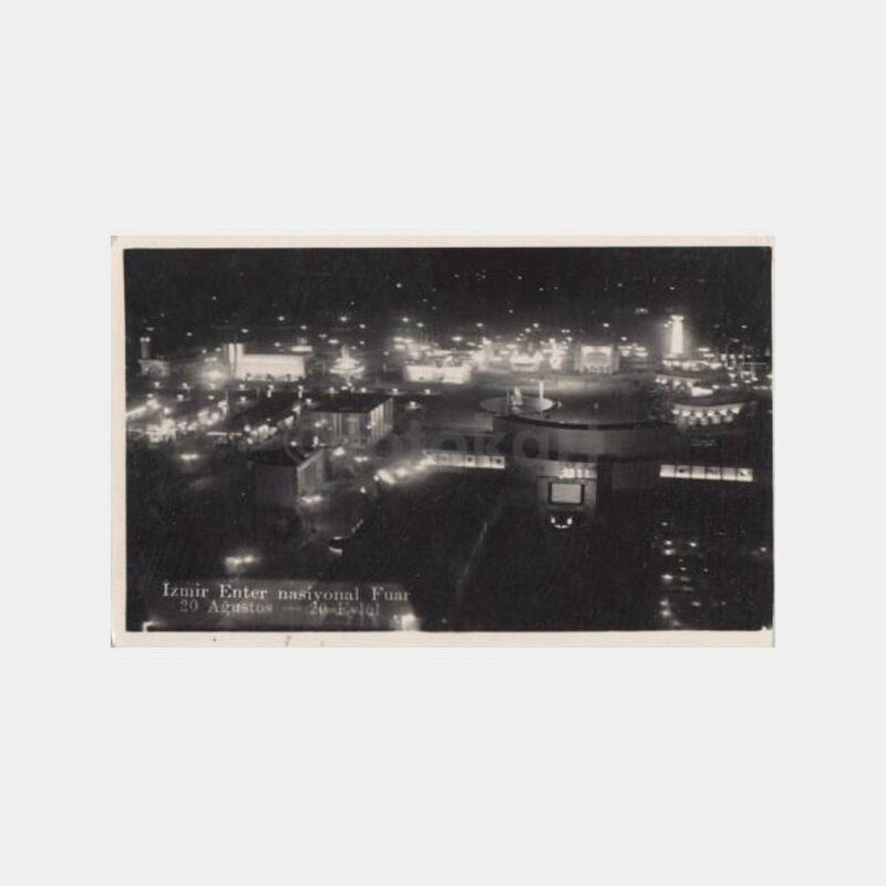 1932 İzmir Fuarı Gece Görünüş Kartpostal