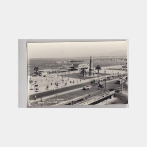 1960 İzmir Atatürk Meydanı Görünüş Kartpostal