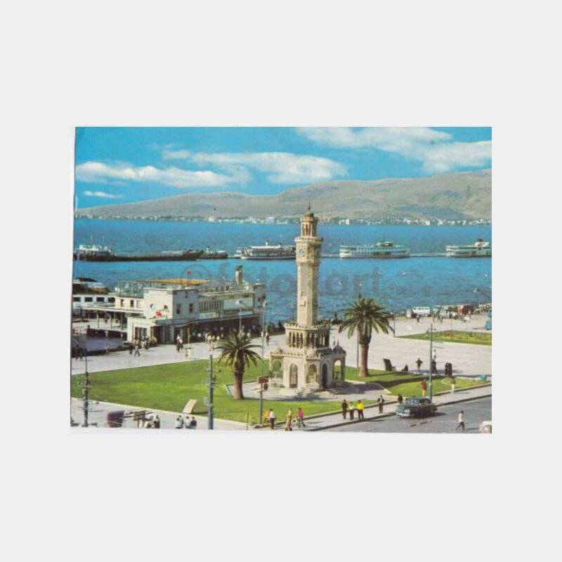 1975 İzmir Konak Meydanı Görünüş Kartpostal