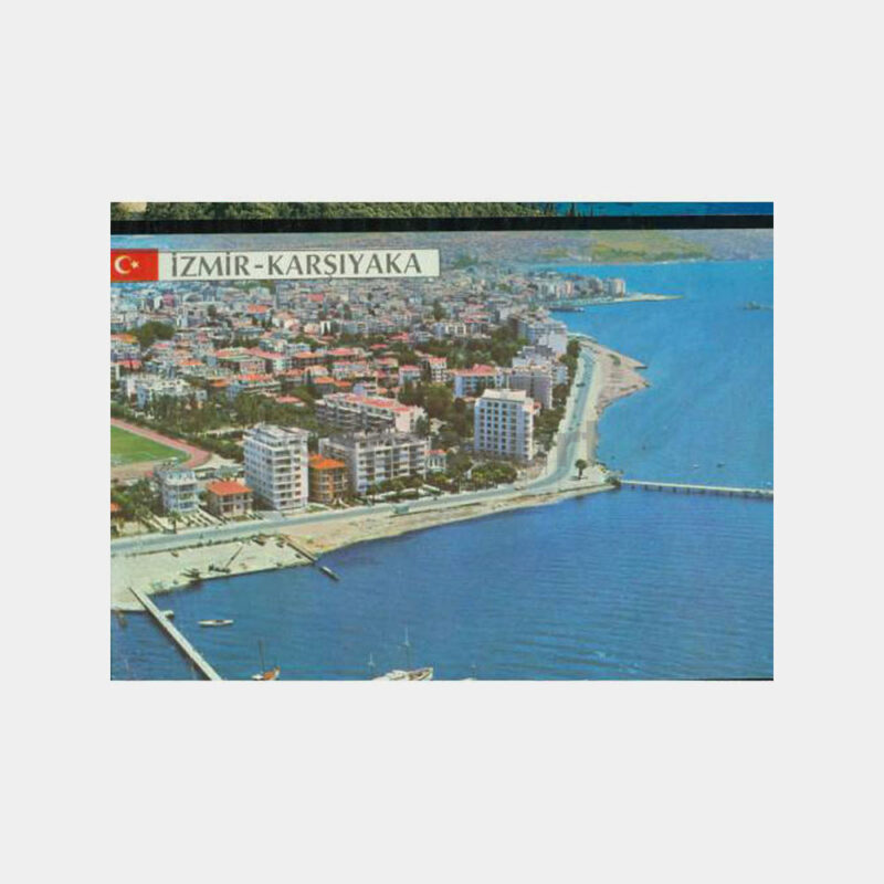 1975 İzmir Karşıyaka Havadan Görünüş Kartpostal