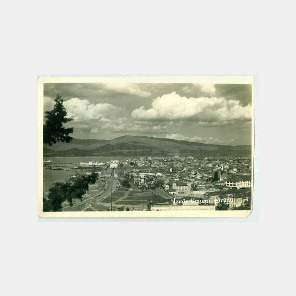 1950 İzmir Konak Meydanı Genel Görünüş Kartpostal