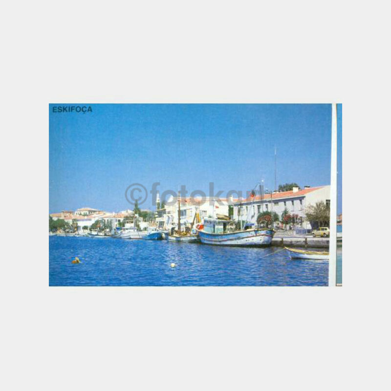 1990 İzmir Eski Foça Görünüş Kartpostal