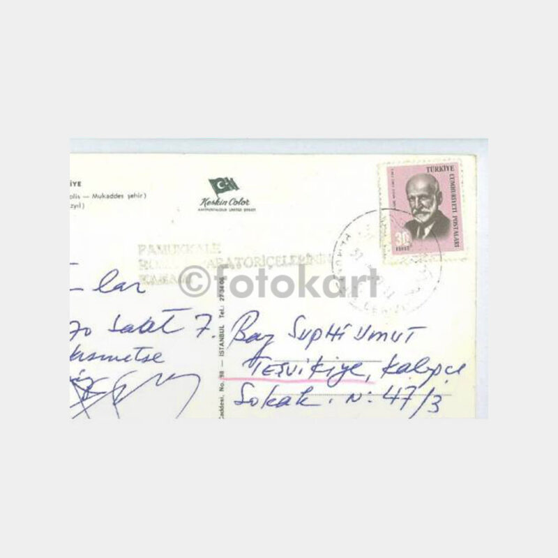 1970 Pamukkale Turistik Damgalı Kartpostal - Görsel 2