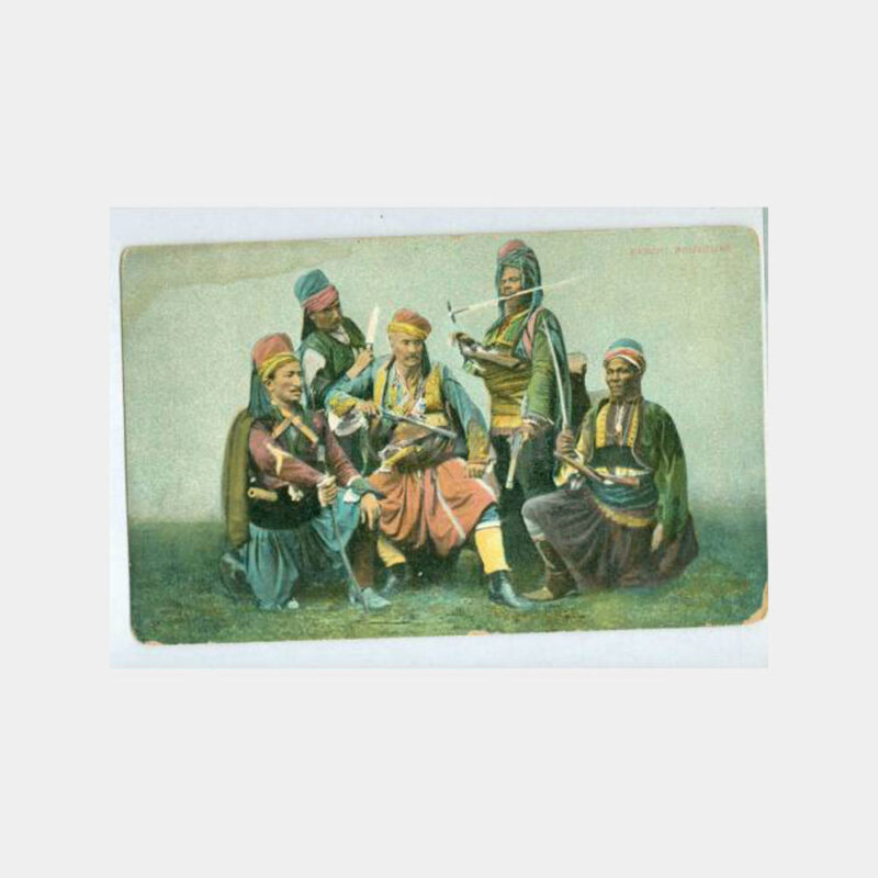1900 Başıbozuklar Asker Tipleri Kartpostal