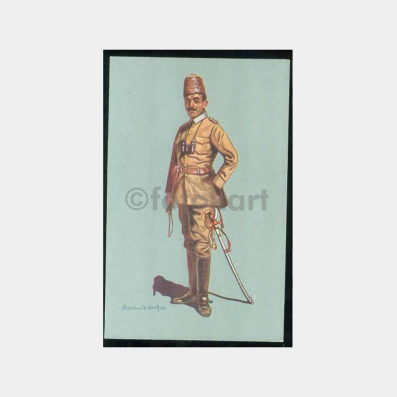 1914 Türk Subayı - Alman Baskı Kartpostal