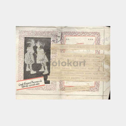 Çocuk Esirgeme Kurumu Baskılı Tebrik Telgrafı