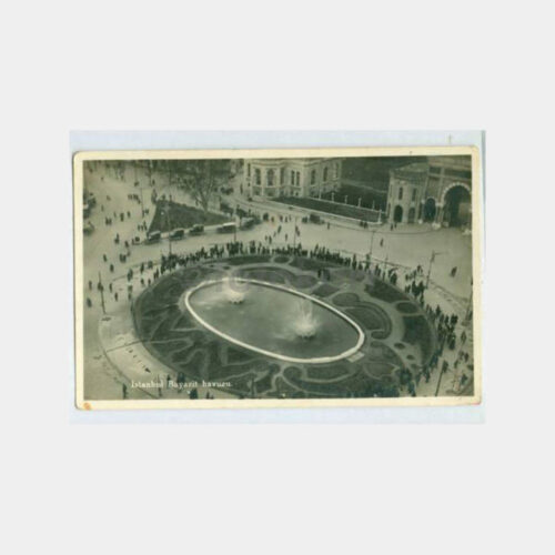 1932 Beyazıt Meydanı Havuzu Görünüş Kartpostal