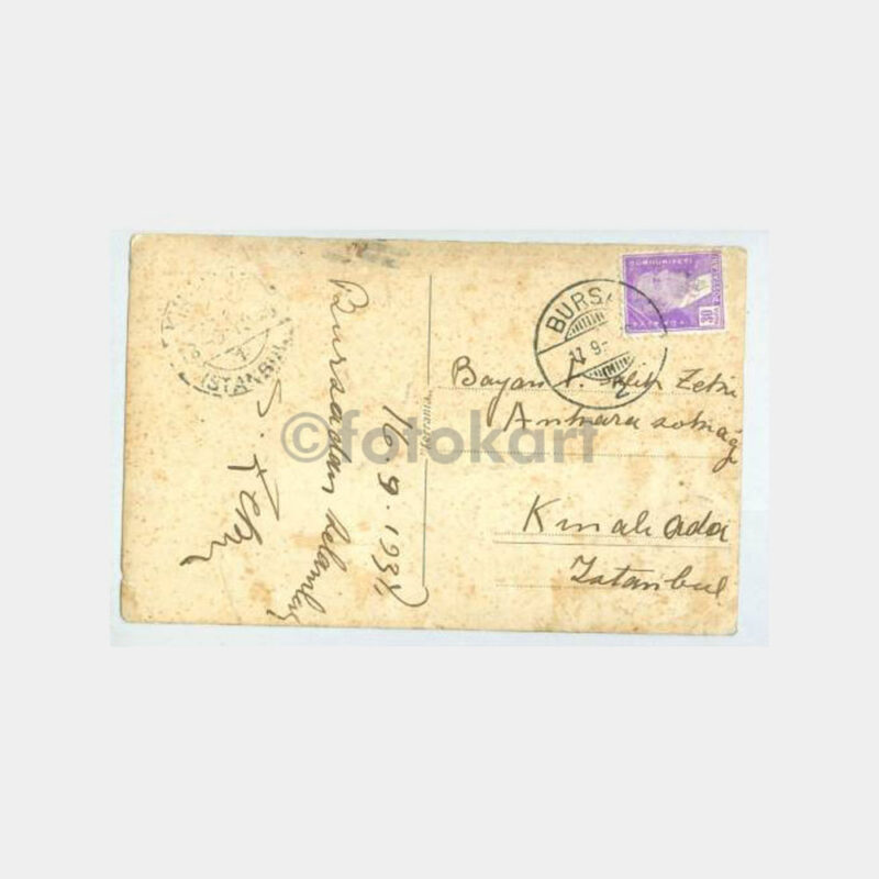 1934 Bursa Genel Görünüş Damgalı Kartpostal - Görsel 2