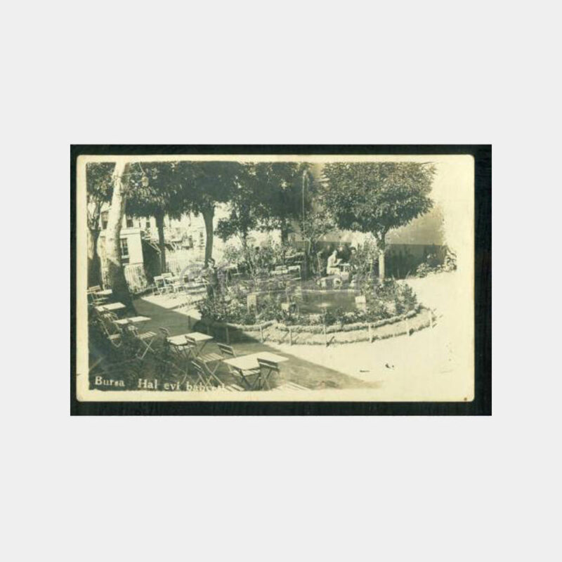1936 Bursa Halkevi Bahçesi Görünüş Kartpostal