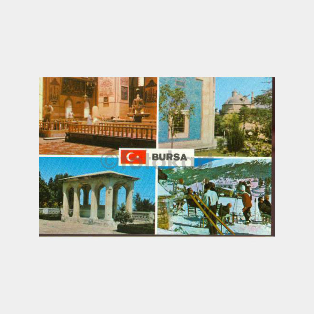 1970 Bursa 4 Görünüş Kartpostal