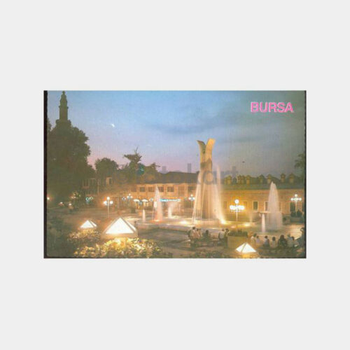 1980 Bursa Ulucami Yanı Park Gece Görünüş Kartpostal