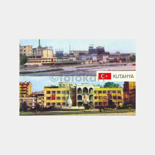 Kütahya Azot Fabrikası ve Şehir Meydanı Kartpostal