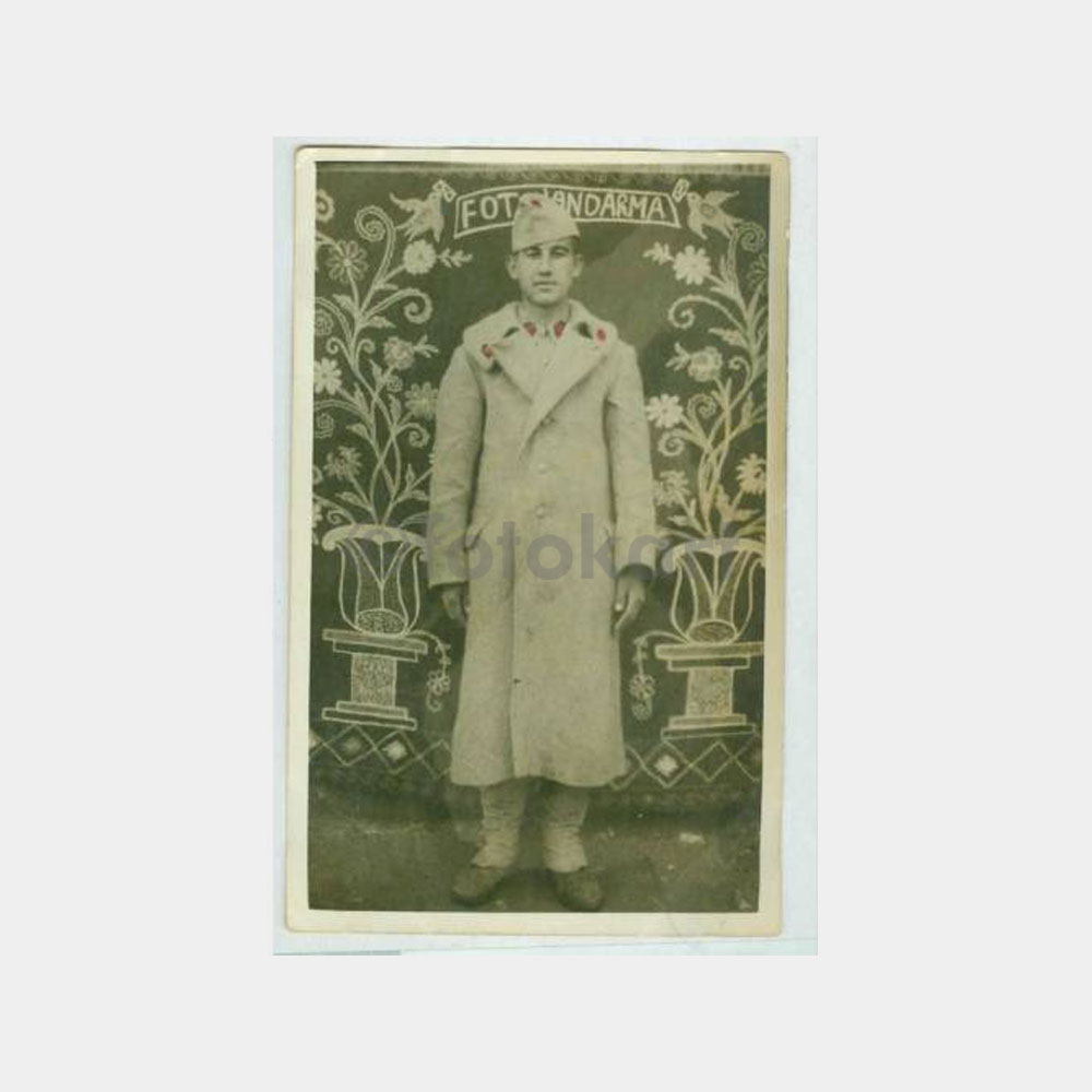 1948 Foto Jandarma -Arka Plan- Stüdyo Fotoğraf