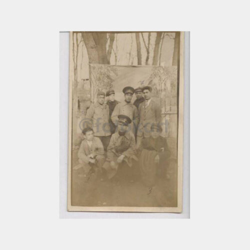 1929 Asker ve Gençler -Arka Plan- Grup Fotoğraf